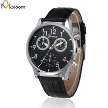 Geneva Mechanical Watch Men Top Luxury Military Relogio Masculino Retro Design PU Leather Band Army Clock CF