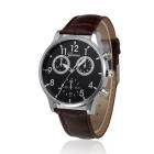 Geneva Mechanical Watch Men Top Luxury Military Relogio Masculino Retro Design PU Leather Band Army Clock CF
