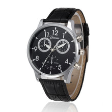Geneva Mechanical Watch Men Top Luxury Military Relogio Masculino Retro Design PU Leather Band Army Clock CF