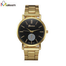 Geneva Quartz Gold Watch Women Relogio Feminino Stainless Steel Band Bracelet Clock Gift CF