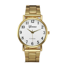 Geneva Quartz Watch Gold Women Rhinestone Crystal Clock Stainless Steel Band Analog Bracelet Relogio Feminino CF