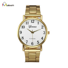 Geneva Quartz Watch Gold Women Rhinestone Crystal Clock Stainless Steel Band Analog Bracelet Relogio Feminino CF