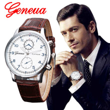 Geneva Quartz Watch Men Top Luxury Military Army Retro Design PU Leather Band Analog Relogio Masculino CF