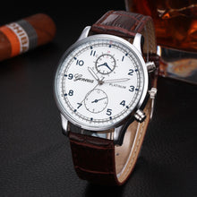 Geneva Quartz Watch Men Top Luxury Military Army Retro Design PU Leather Band Analog Relogio Masculino CF