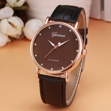 Geneva Quartz Watch Rhinestone Crystal Dress Clock Retro Design PU Leather Band Analog Relogio Feminino CF