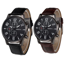 Geneva Watch Men Top Luxury Military Army Relogio Masculino Retro Design PU Leather Band Analog Quartz Clock CF