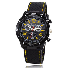 Geneva Watch Men Top Luxury Military Army Silicone Strap Relogio Masculino Business Clock Hours Quartz Watches CF