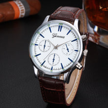 Geneva Watch Mens Top Luxury Relogio Masculino Retro Design PU Leather Band Business Military Army Clock CF