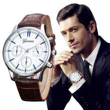 Geneva Watch Mens Top Luxury Relogio Masculino Retro Design PU Leather Band Business Military Army Clock CF