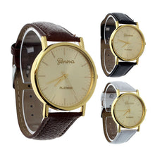 Geneva Watch Women Relogio Feminino PU Leather Band Bracelet Gold Dress Clock Gift CF