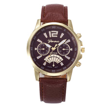 Geneva Watch Women Bracelet Dress Clock PU Leather Band Quartz Dial Relogio Feminino CF
