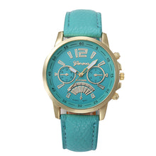 Geneva Watch Women Bracelet Dress Clock PU Leather Band Quartz Dial Relogio Feminino CF