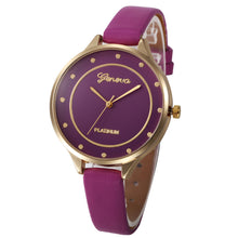 Geneva Watch Women Bracelet Dress Clock Relogio Feminino Casual Faux Leather Quartz Analog Watches CF