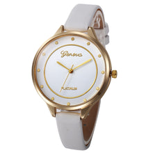 Geneva Watch Women Bracelet Dress Clock Relogio Feminino Casual Faux Leather Quartz Analog Watches CF