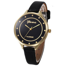 Geneva Watch Women Bracelet Dress Clock Relogio Feminino Casual Faux Leather Quartz Analog Watches CF