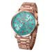 Geneva Watch Women Bracelet Dress Clock Stainless Steel Band Big Dial Quartz Analog Watch Relogio Feminino CF