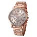Geneva Watch Women Bracelet Dress Clock Stainless Steel Band Big Dial Quartz Analog Watch Relogio Feminino CF