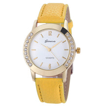 Geneva Watch Women Dress Clock Rhinestone Crystal PU Leather Quartz Wrist Watches Girl Relogio Feminino CF