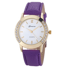Geneva Watch Women Dress Clock Rhinestone Crystal PU Leather Quartz Wrist Watches Girl Relogio Feminino CF