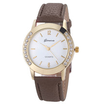 Geneva Watch Women Dress Clock Rhinestone Crystal PU Leather Quartz Wrist Watches Girl Relogio Feminino CF