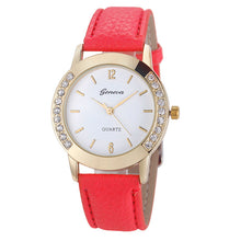 Geneva Watch Women Dress Clock Rhinestone Crystal PU Leather Quartz Wrist Watches Girl Relogio Feminino CF