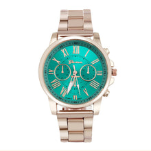 Geneva Watch Women Dress Clock Relogio Feminino Stylish Roman Number Stainless Steel Band Quartz Big Dial Wrist Watch CF