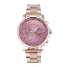 Geneva Watch Women Dress Clock Relogio Feminino Stylish Roman Number Stainless Steel Band Quartz Big Dial Wrist Watch CF