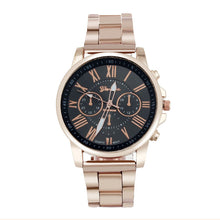Geneva Watch Women Dress Clock Relogio Feminino Stylish Roman Number Stainless Steel Band Quartz Big Dial Wrist Watch CF