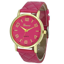 Geneva Watch Women Dress Quartz Clock Big Dial Relogio Feminino PU Leather Analog Bracelet Watches Gift CF