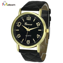 Geneva Watch Women Dress Quartz Clock Big Dial Relogio Feminino PU Leather Analog Bracelet Watches Gift CF