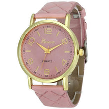 Geneva Watch Women Dress Quartz Clock Big Dial Relogio Feminino PU Leather Analog Bracelet Watches Gift CF