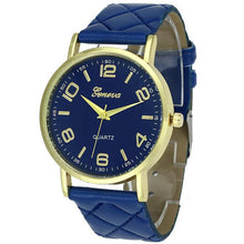 Geneva Watch Women Dress Quartz Clock Big Dial Relogio Feminino PU Leather Analog Bracelet Watches Gift CF