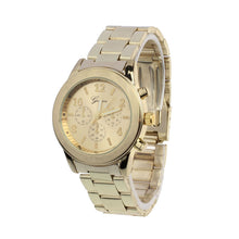Geneva Watch Women Gold Silver Dress Clock Girl Stainless Steel Band Bracelet Quartz Relogio Feminino CF
