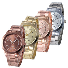 Geneva Watch Women Gold Silver Relogio Feminino Stainless Steel Band Quartz Analog Wrist Dress Clock CF