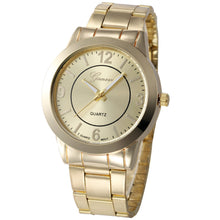 Geneva Watch Women Gold Silver Relogio Feminino Stainless Steel Band Quartz Analog Wrist Dress Clock CF
