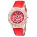 Geneva Watch Women Rhinestone Crystal Dress Bracelet Clock Candy Color PU Leather Strap Relogio Feminino CF