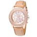 Geneva Watch Women Rhinestone Crystal Dress Bracelet Clock Candy Color PU Leather Strap Relogio Feminino CF