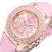 Geneva Watch Women Rhinestone Crystal Dress Bracelet Clock Candy Color PU Leather Strap Relogio Feminino CF