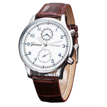 Geneva Watches Men Top Luxury Military Army Relogio Masculino Retro Design PU Leather Band Analog Quartz Watch CF