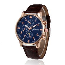 Geneva Watches Men PU Leather Strap Quartz Top Luxury Retro Design Analog Business Wrist Watch Relogio Masculino CF