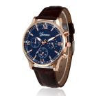 Geneva Watches Men PU Leather Strap Quartz Top Luxury Retro Design Analog Business Wrist Watch Relogio Masculino CF