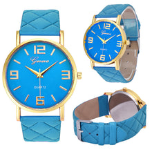 Geneva Watches Women Dress Clock Bracelet Relogio Feminino PU Leather Analog Quartz Watch CF