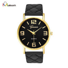 Geneva Watches Women Dress Clock Bracelet Relogio Feminino PU Leather Analog Quartz Watch CF