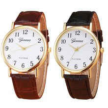 Geneva Watches Women Retro Design PU Leather Band Clock Analog Alloy Quartz Wrist Watch Relogio Feminino CF