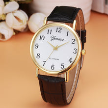 Geneva Watches Women Retro Design PU Leather Band Clock Analog Alloy Quartz Wrist Watch Relogio Feminino CF