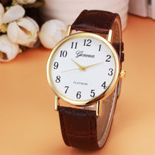 Geneva Watches Women Retro Design PU Leather Band Clock Analog Alloy Quartz Wrist Watch Relogio Feminino CF