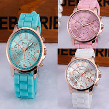 Geneva Women Watches Quartzwatch Roman Numerals Silicone Jelly Gel Quartz Analog clock relojes mujer CF