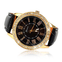 Gold Crystal Watch Women Geneva Watch Women Dress Clock Analog Quartz Men Ladies Rhinestone Wrist watches Reloj CF
