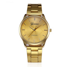 Gold Geneva Watch Women Relogio Feminino Stainless Steel Strap Analog Quartz Bracelet Dress Clock CF