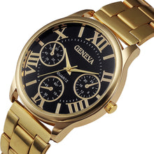 Gold Quartz Geneva Watch Women Stainless Steel Strap Relogio Feminino Mechanical Watches CF